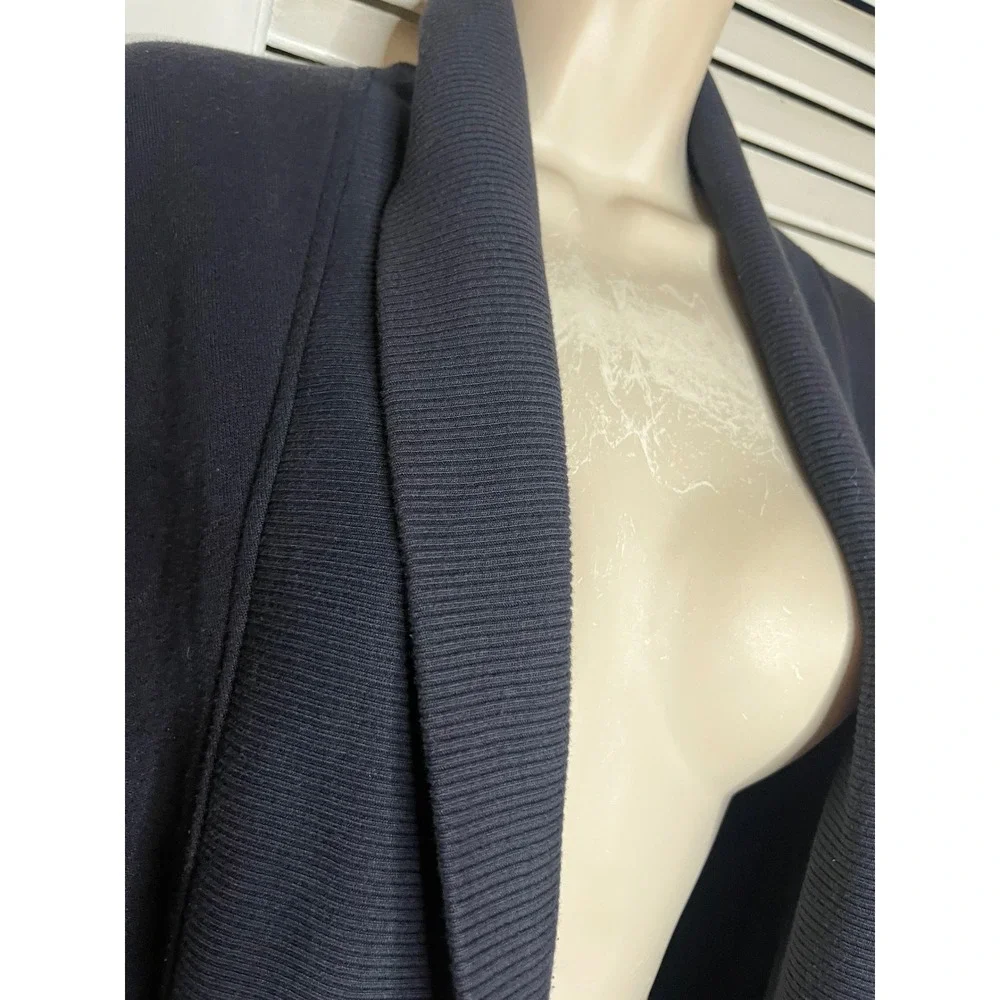 Banana Republic Navy Blue Open Front Shawl Collar Fleece Cardigan Sweater Large